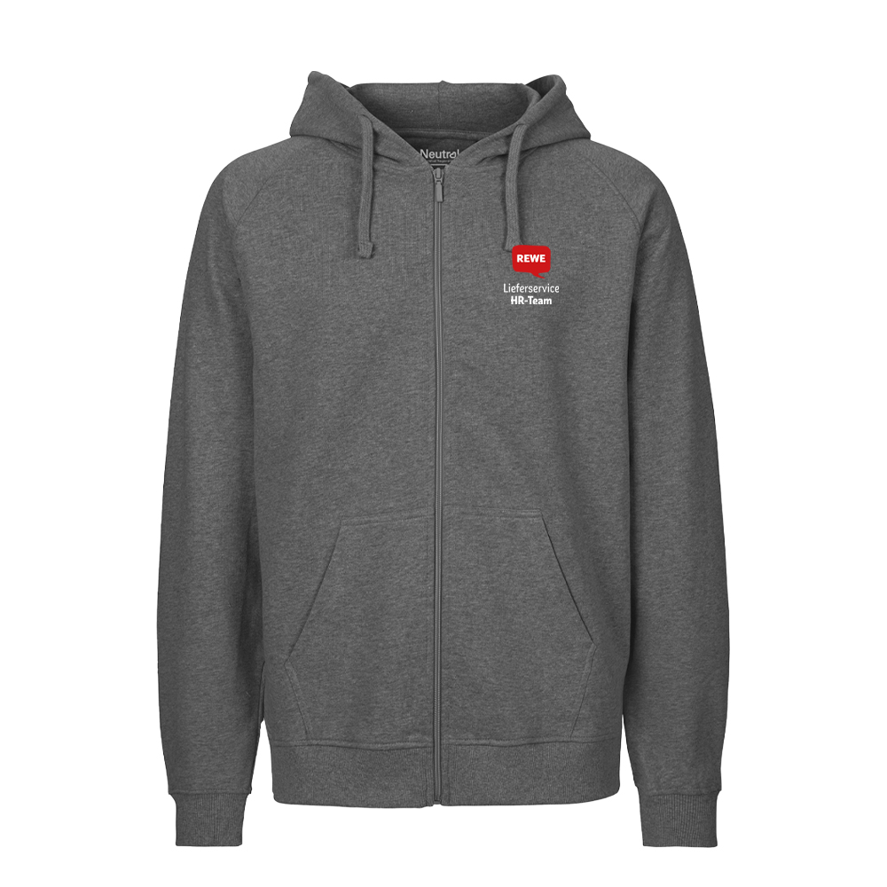 REWE Lieferservice Zip Hoody unisex darkgrey